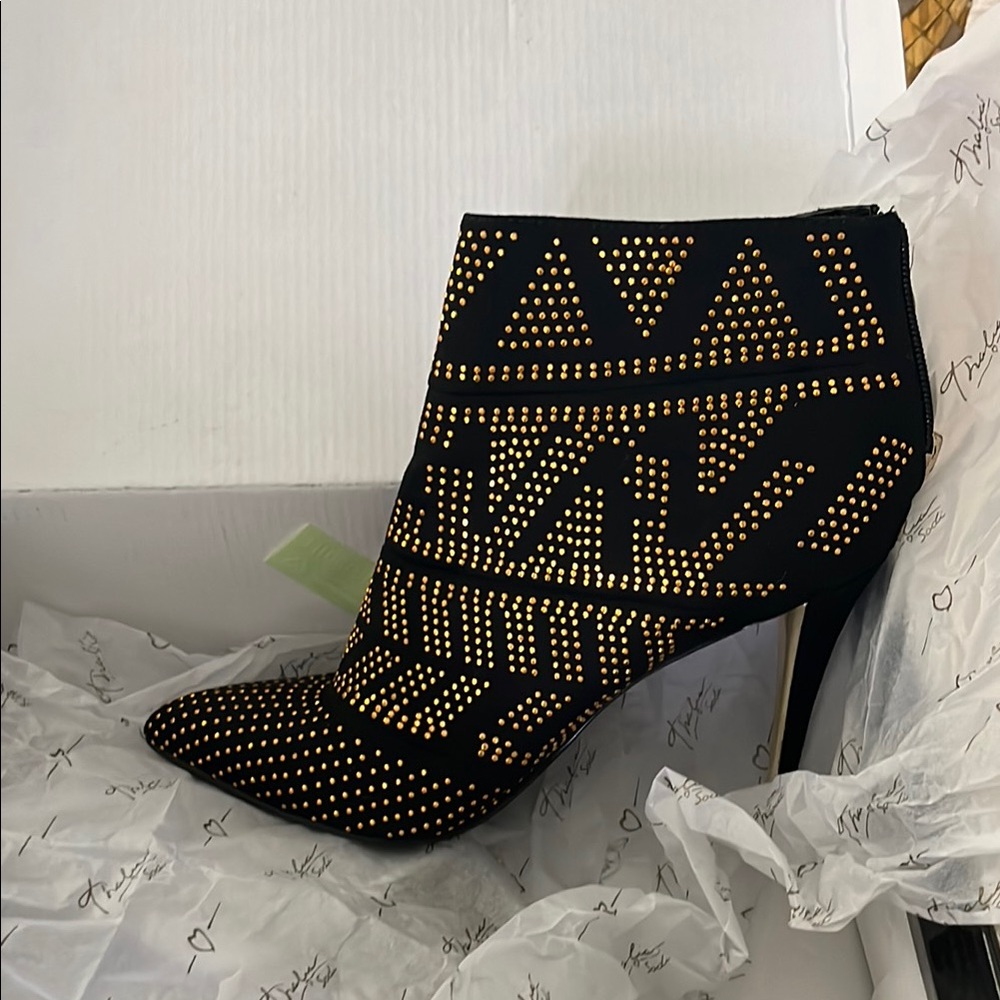 Thalia Sodi Gold & Black high heal Boots